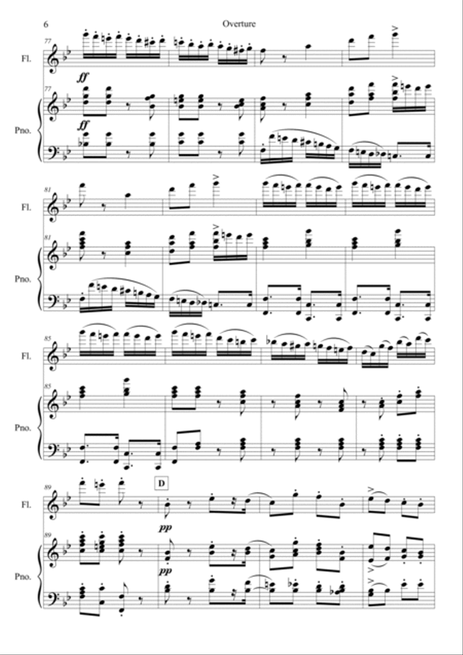 Nutcracker Op.71a Overture Flute Solo scores gallery preview page 6