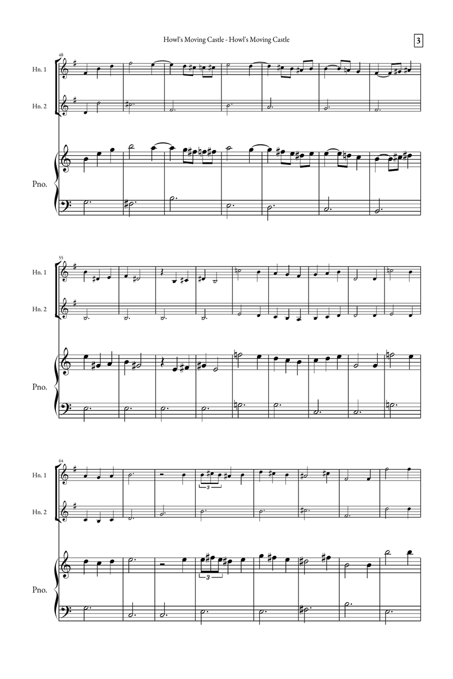 Howl's Moving Castle Brass Duet scores gallery preview page 3