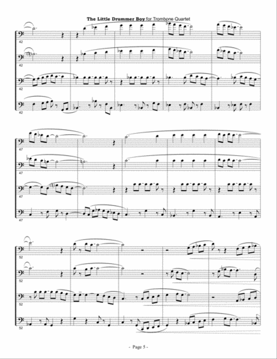The Little Drummer Boy Brass Ensemble scores gallery preview page 5