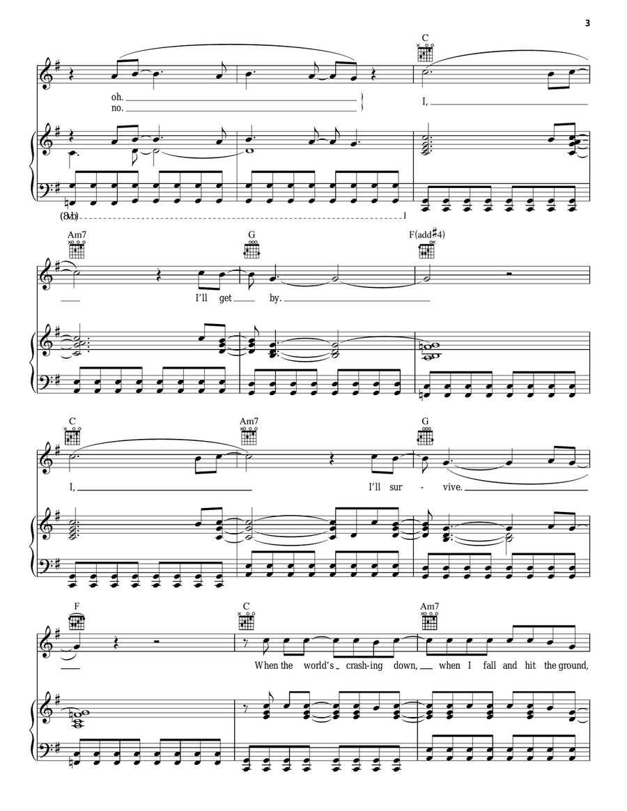 Alice Piano, Vocal, Guitar scores gallery preview page 3