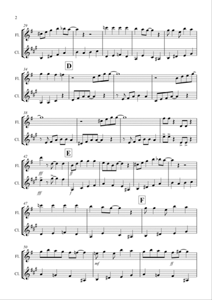 Burnie's Ragtime for Flute and Clarinet Duet Woodwind Duet scores gallery preview page 2