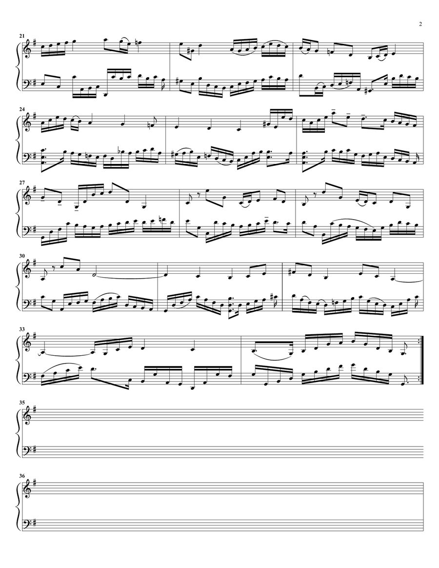 Bach Cello Suite in G Major: Duet arrangement String Duet scores gallery preview page 2