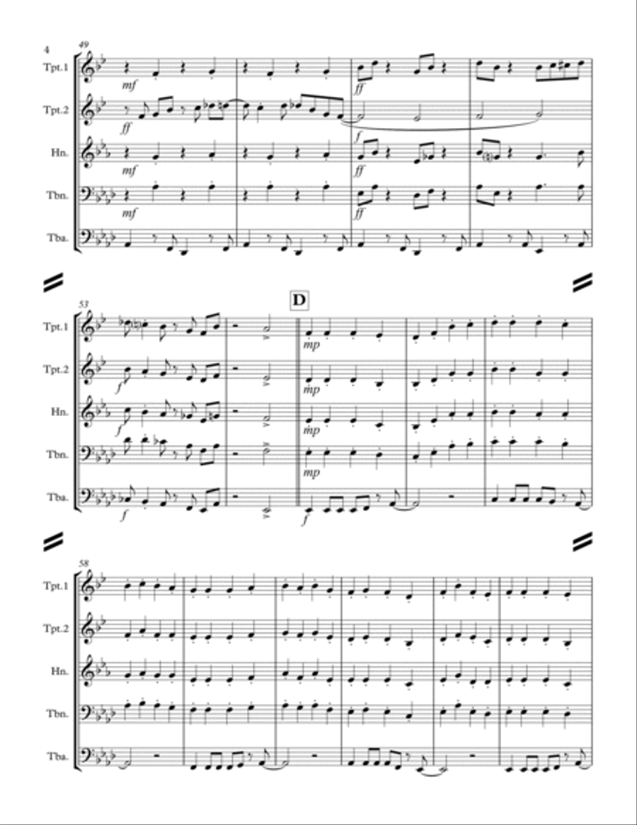 This Little light of Mine (for Brass Quintet) Brass Quintet scores gallery preview page 5