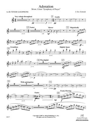 Adoration (Movement 1 from Symphony of Prayer): B-flat Tenor Saxophone