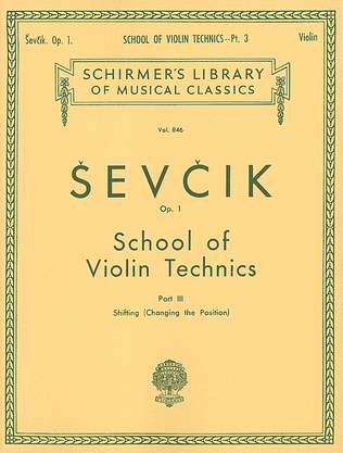 Book cover for School of Violin Technics, Op. 1 - Book 3