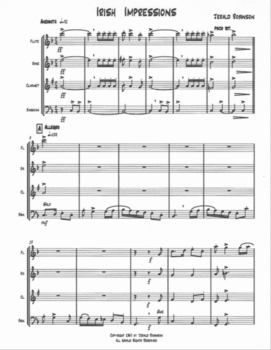 Irish Impressions Woodwind Quartet scores gallery preview page 4