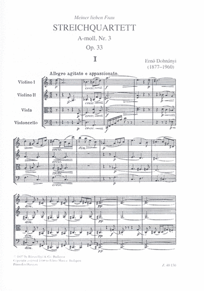 Streichquartett Nr.3, A-moll 33