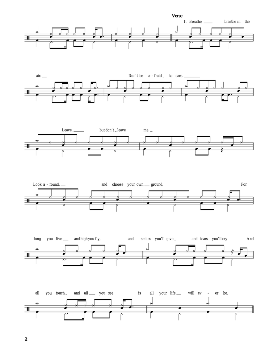 Breathe Breathe Drum Set scores gallery preview page 2