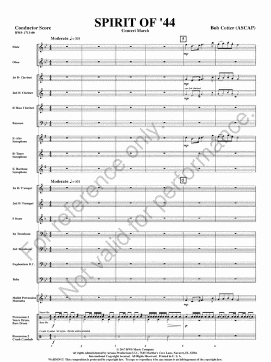 Spirit Of '44 Concert Band scores gallery preview page 2