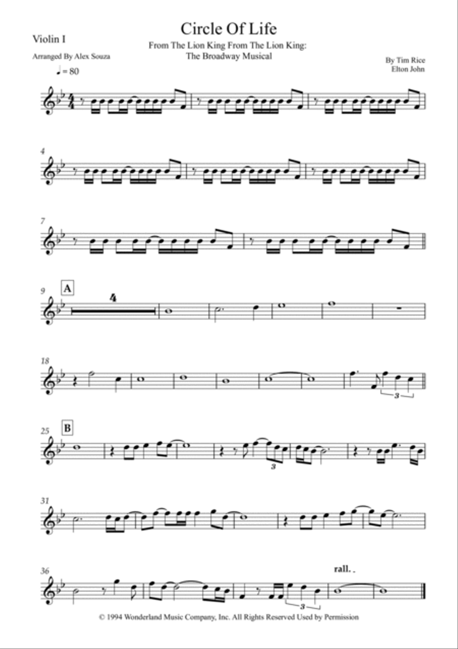 Circle Of Life Circle Of Life Alto Saxophone scores gallery preview page 6