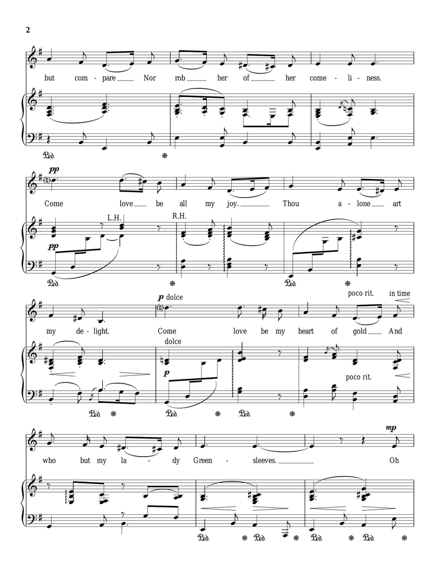 My Lady Greensleeves My Lady Greensleeves Piano, Vocal scores gallery preview page 2
