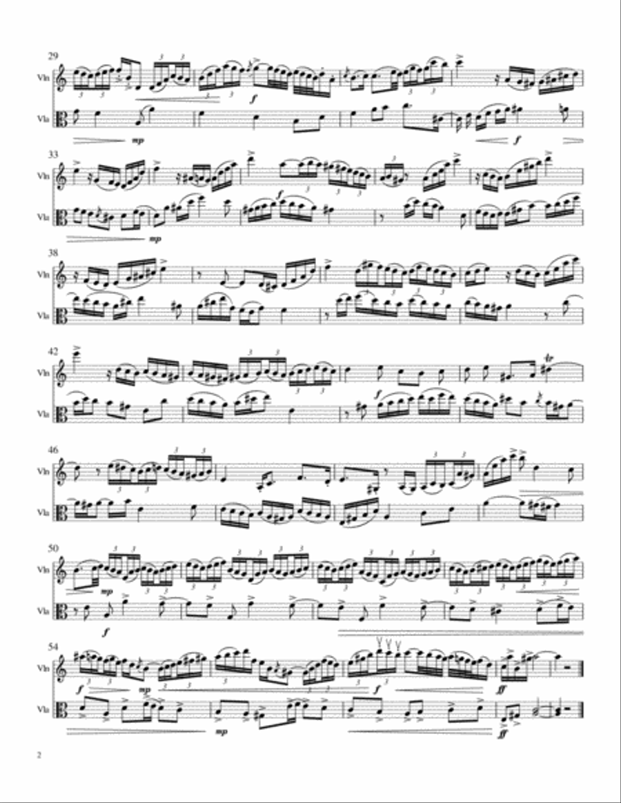 Benedictus, from J. S. Bach's B Minor Mass, for Violiln/Viola Duo String Duet scores gallery preview page 2