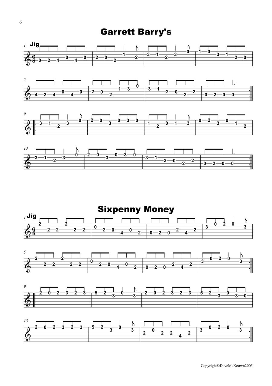 Irish Dance Music Vol.2 for Guitar Tab EADGBE; 50 Jigs, Reels, Hornpipes and more.... Acoustic Guitar scores gallery preview page 6