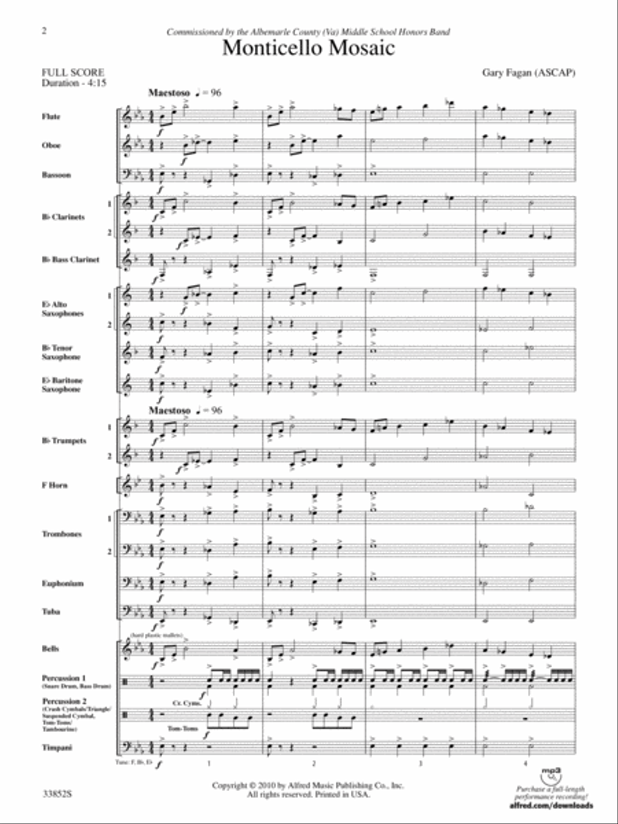 Monticello Mosaic: Score Concert Band scores gallery preview page 2