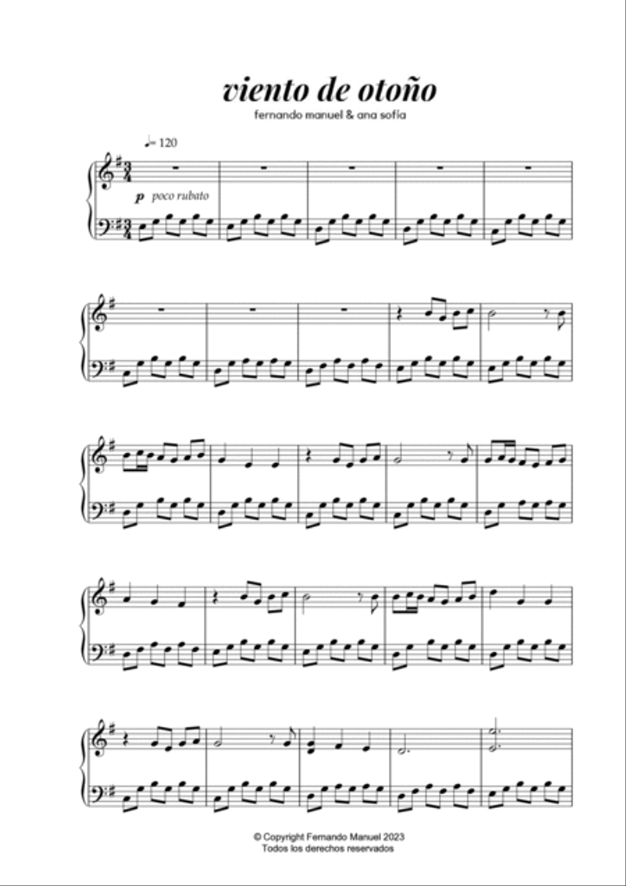 Viento de otoño Viento de otoño Piano Solo scores gallery preview page 3