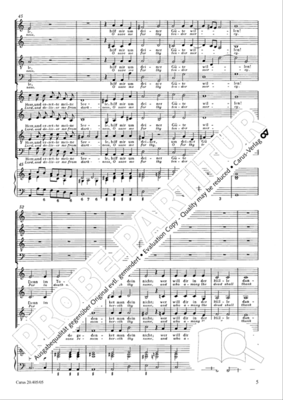 O Lord, rebuke me not in thy wrath (Ach Herr, straf mich nicht in deinem Zorn) 4-Part scores gallery preview page 6