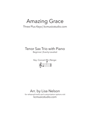 Amazing Grace - Tenor Sax Trio with Piano Accompaniment