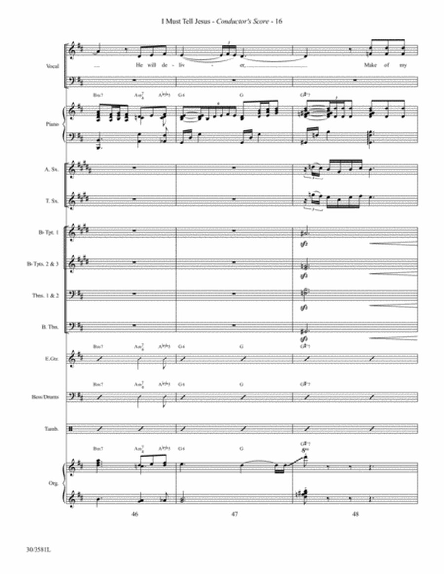 I Must Tell Jesus - Instrumental Ensemble Score and Parts