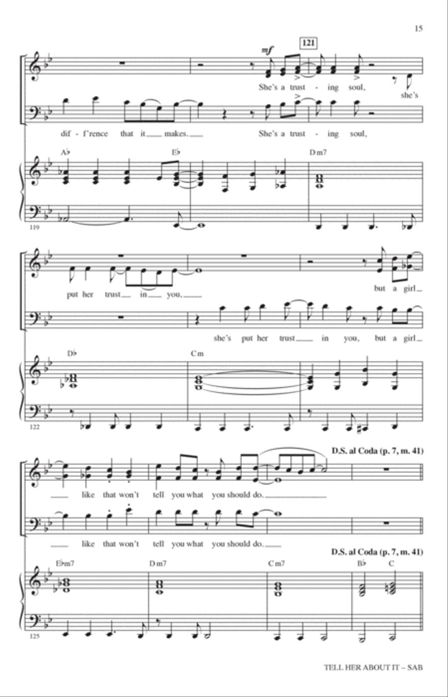 Tell Her About It (arr. Jack Zaino) 3-Part scores gallery preview page 13