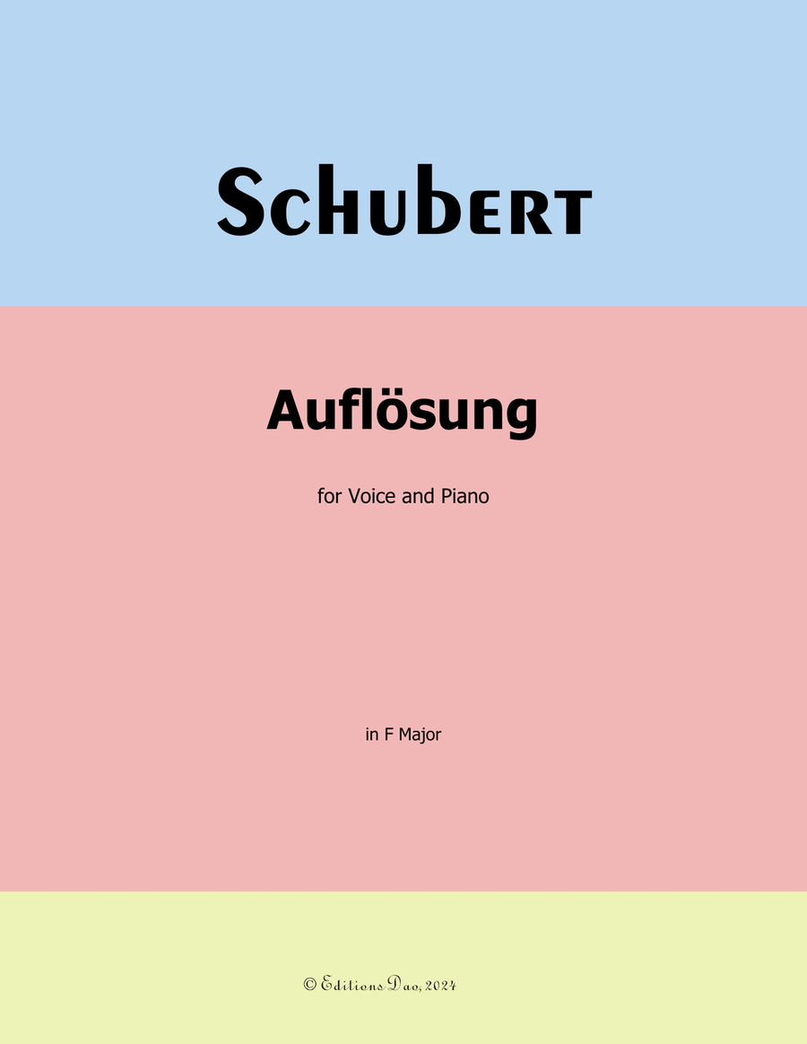 Auflosung, by Schubert, in F Major