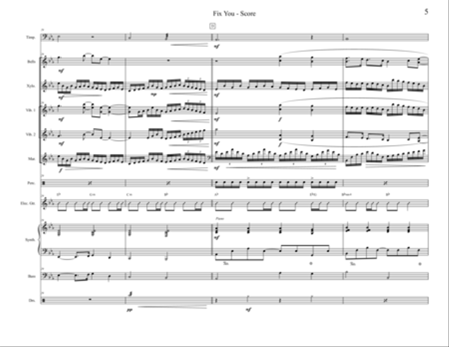 Fix You Percussion Ensemble scores gallery preview page 5