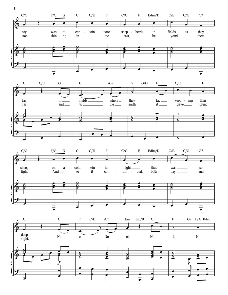 The First Noel Piano, Vocal scores gallery preview page 2