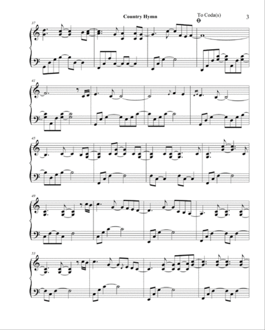 Country Hymn Piano Solo by Christopher Boscole Piano Solo scores gallery preview page 3