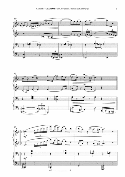 V. Monti - CZARDAS - 1 piano 4 hands - score and parts image number null
