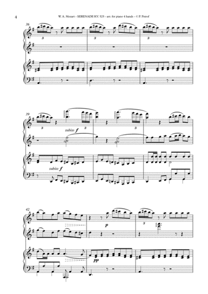 W. A. Mozart - Serenade KV. 525 ''Eine kleine Nachtmusik'' for piano 4 hands - complete score image number null