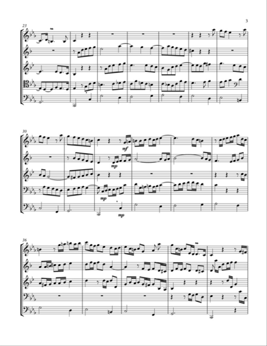 Bach: Passacaglia and Fugue in c minor for Brass Quintet Brass Quintet scores gallery preview page 3