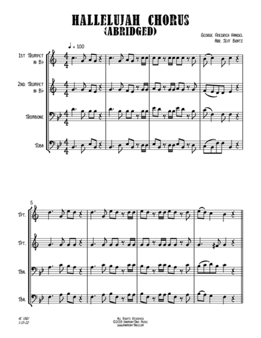 Hallelujah Chorus (Abridged) (Brass Quartet) image number null