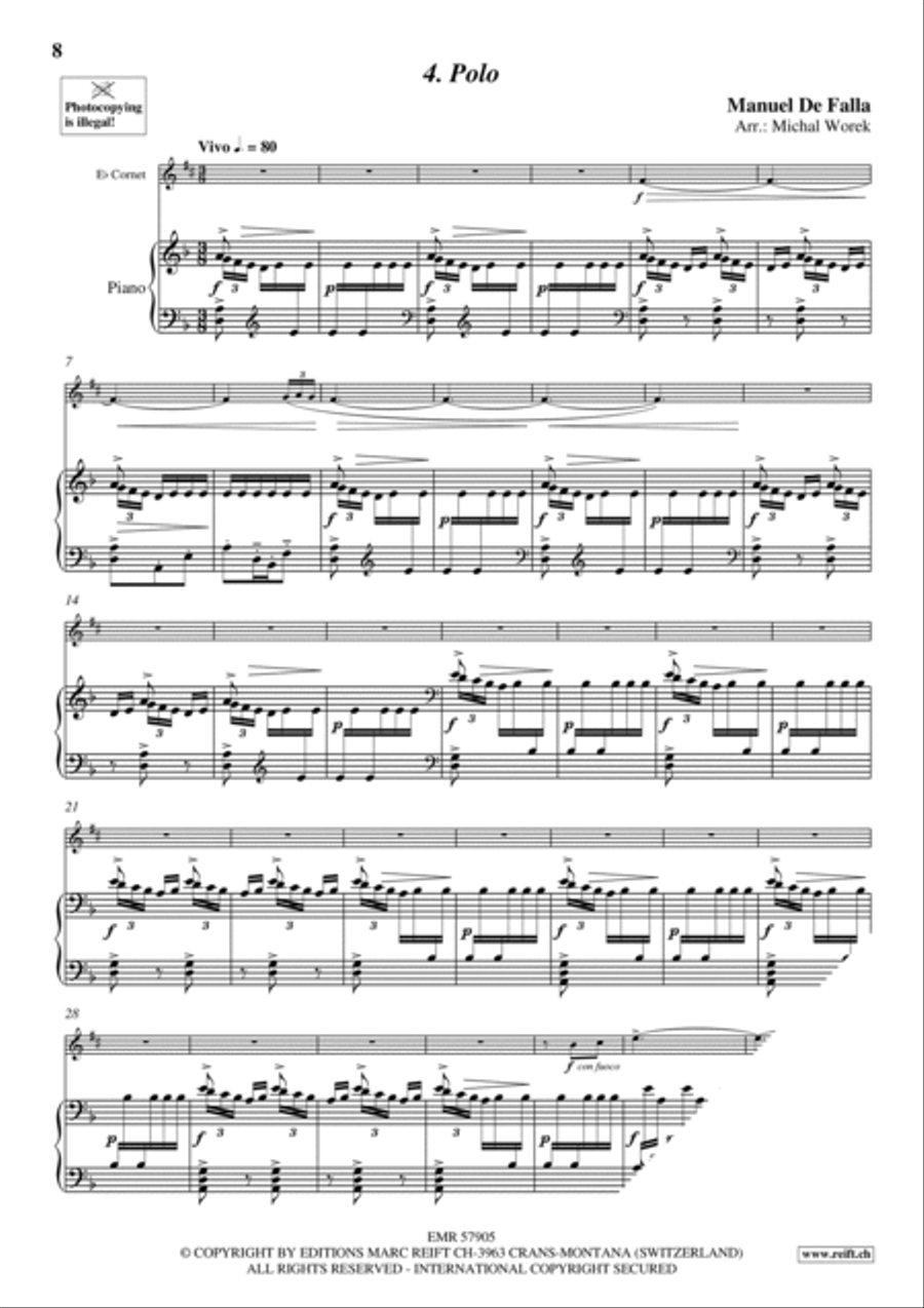 7 Popular Spanish Songs Cornet scores gallery preview page 7