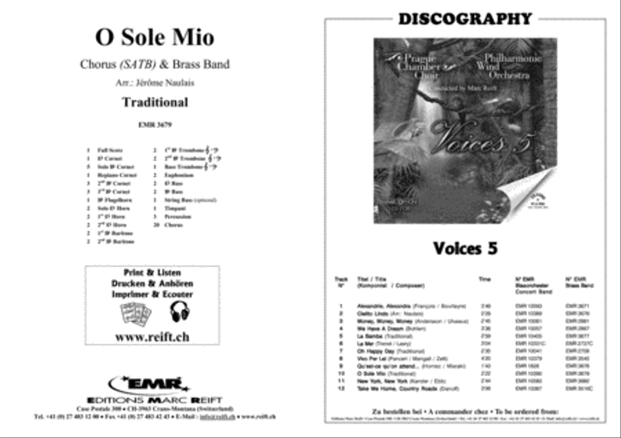 O Sole Mio O Sole Mio 4-Part scores gallery preview page 2