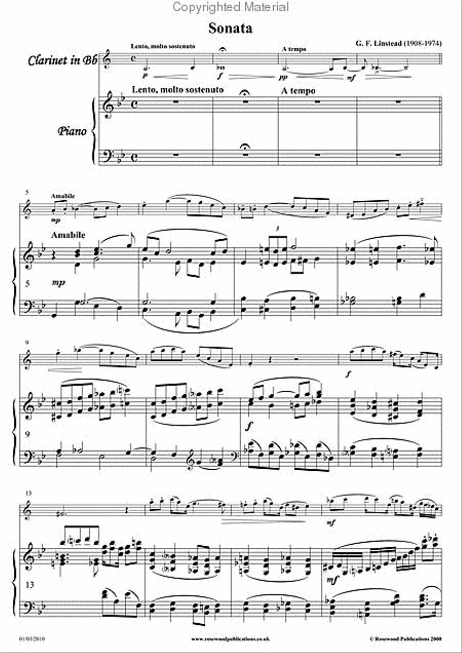 Sonata Sonata Clarinet Solo scores gallery preview page 2