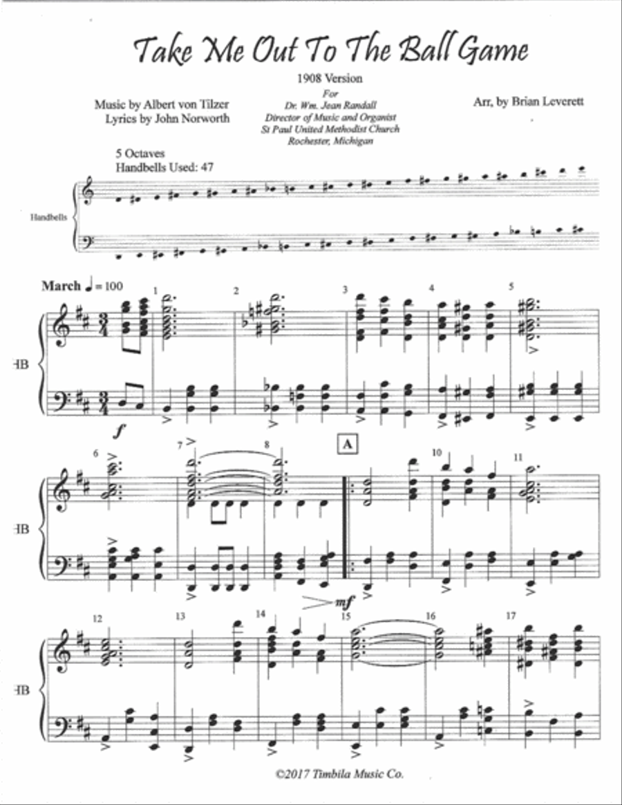 Take Me Out To The Ball Game Handbell Choir scores gallery preview page 2