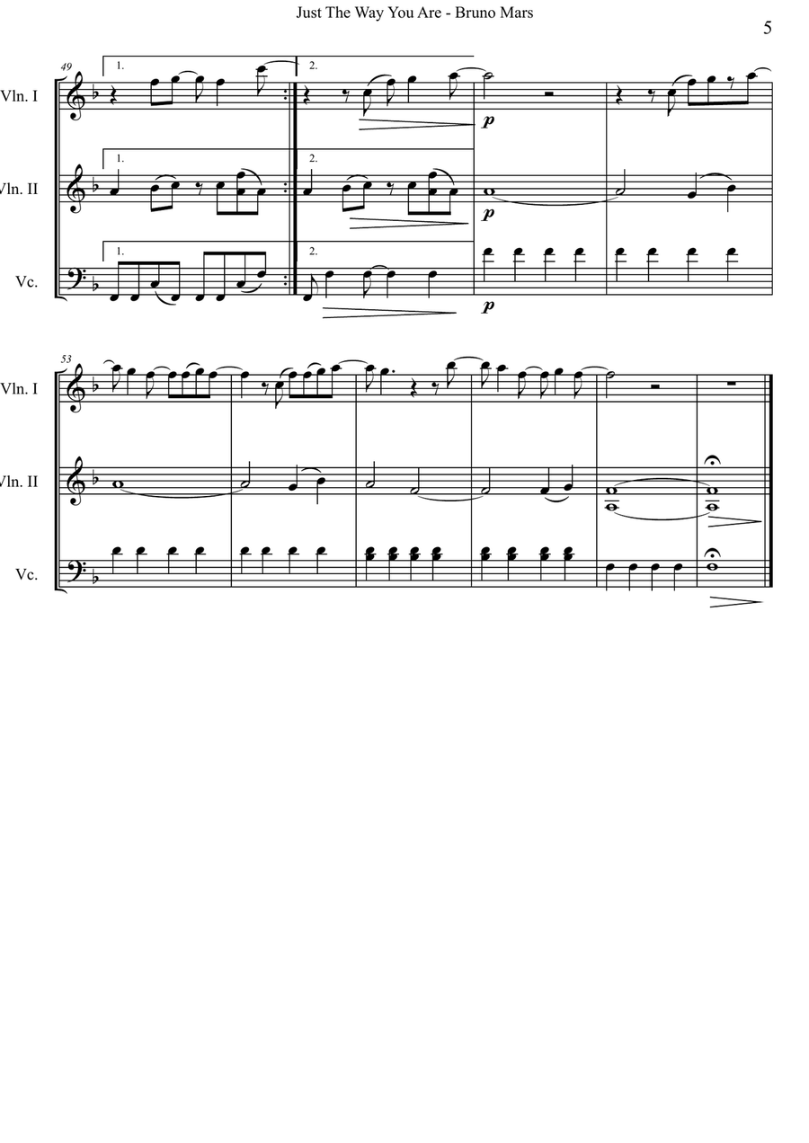 Just The Way You Are String Trio scores gallery preview page 5