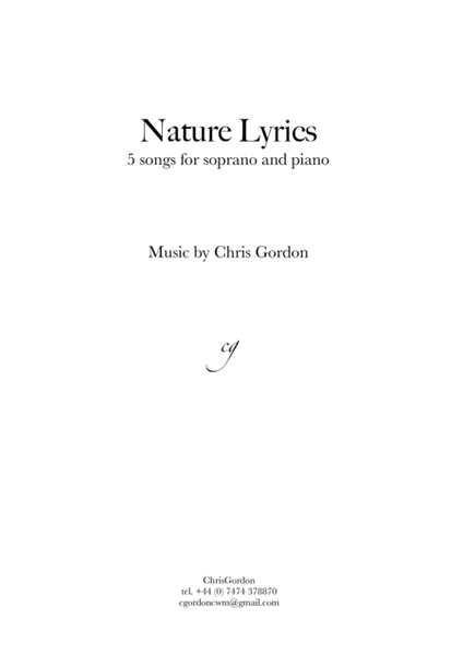 Nature Lyrics (5 songs for soprano and piano)