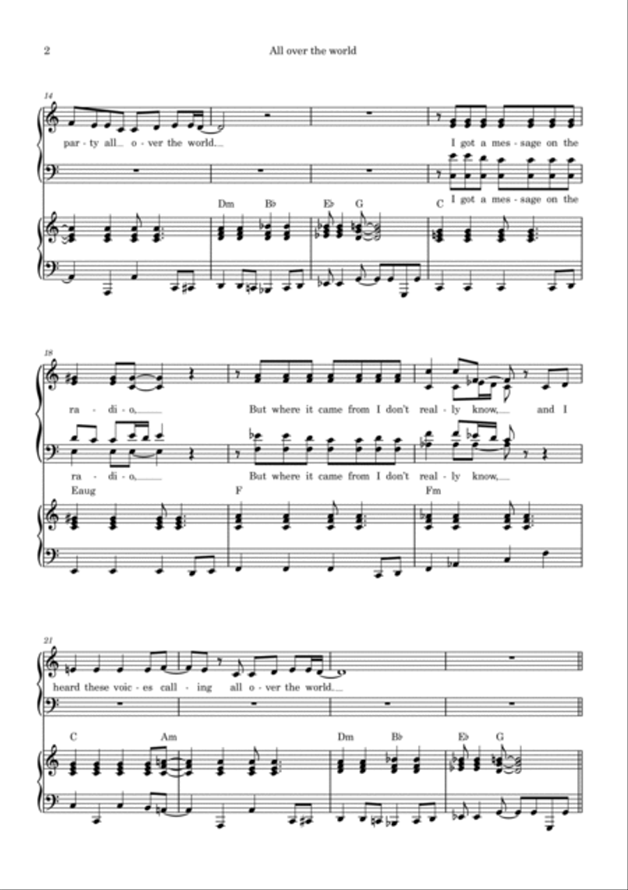 All Over The World All Over The World 4-Part scores gallery preview page 2