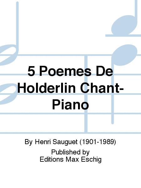 5 Poemes De Holderlin Chant-Piano