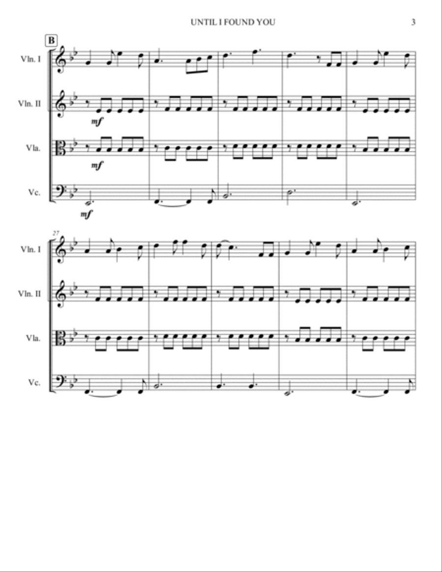 Until I Found You String Quartet scores gallery preview page 3