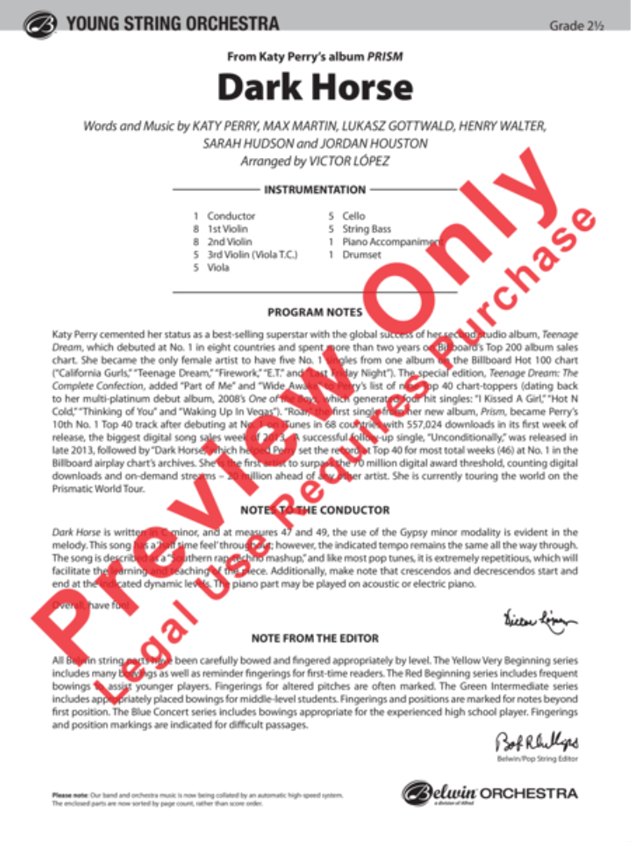 Dark Horse Dark Horse String Orchestra scores gallery preview page 2