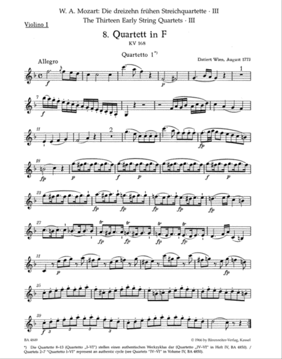13 Early String Quartets, Volume 3 - Nos. 8-10 String Quartet scores gallery preview page 2