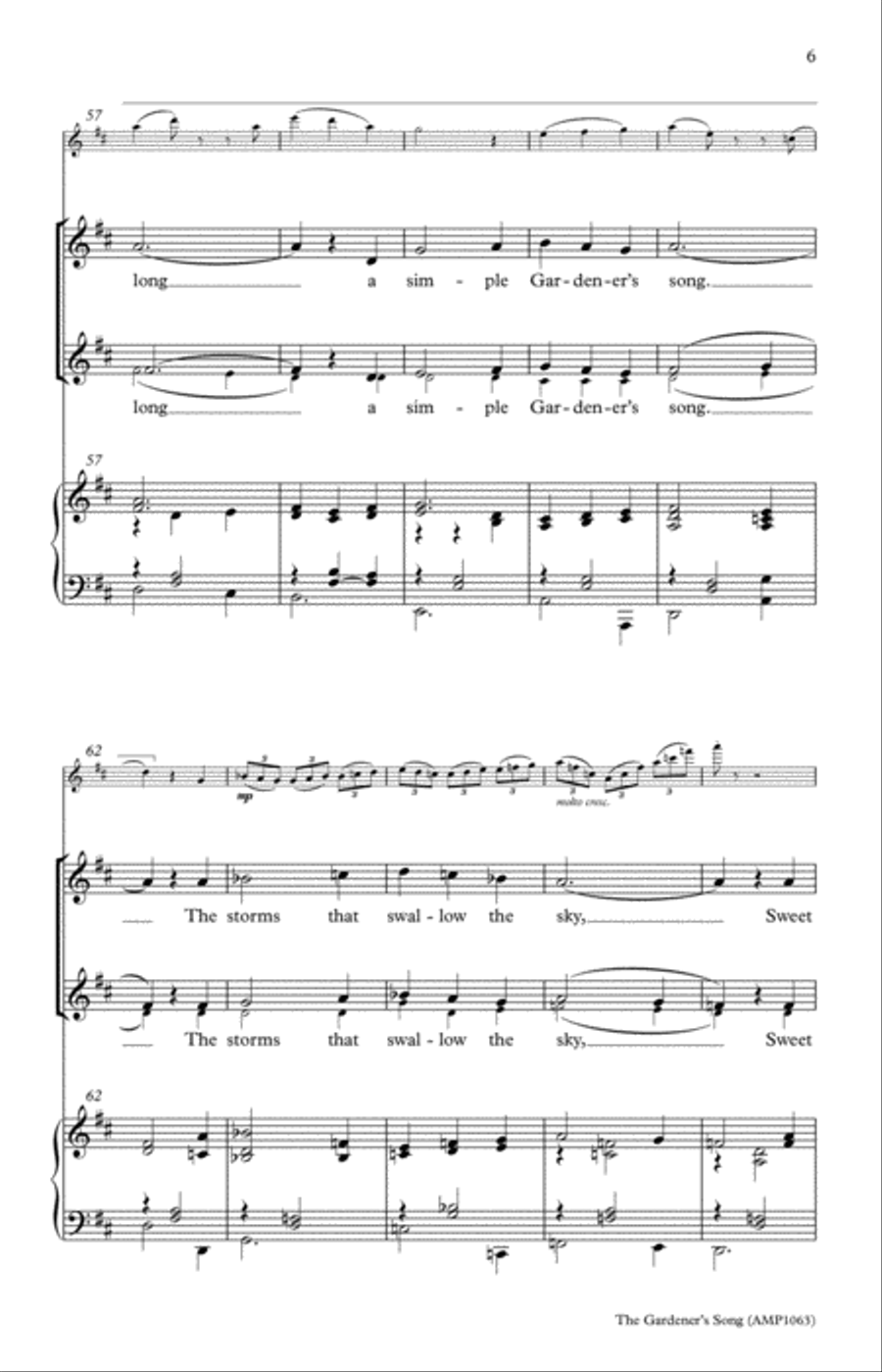 Gardener's Song Gardener's Song 3-Part scores gallery preview page 6