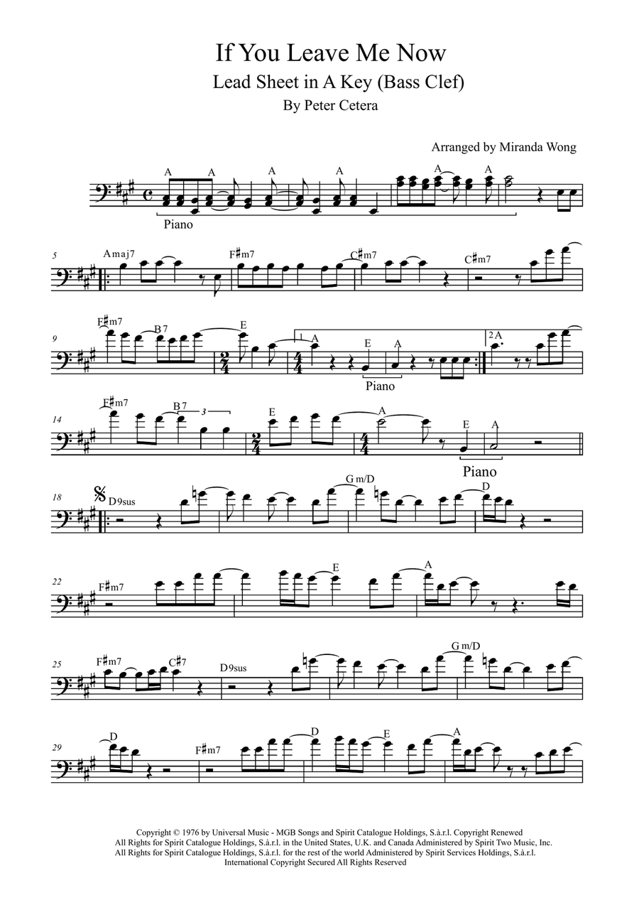 If You Leave Me Now Small Ensemble scores gallery preview page 1