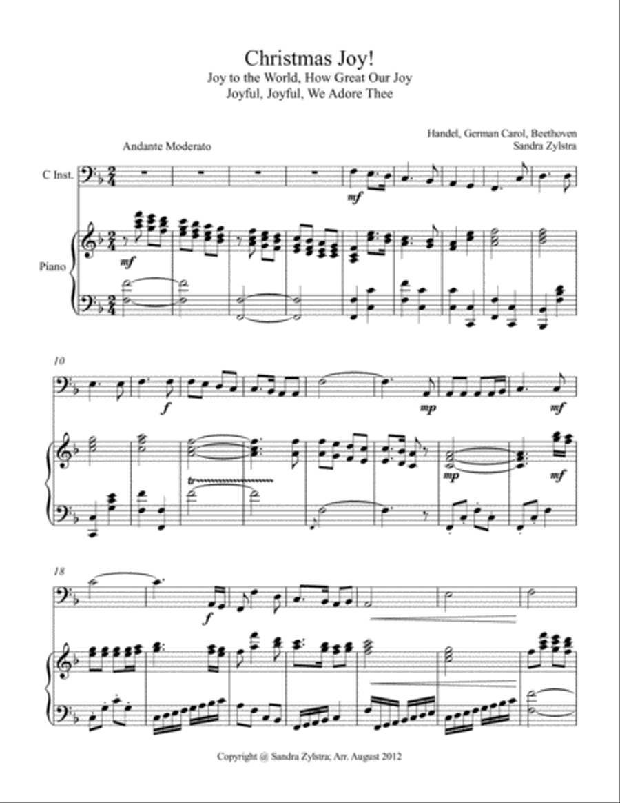 Christmas Joy! (bass C instrument solo) Euphonium scores gallery preview page 2