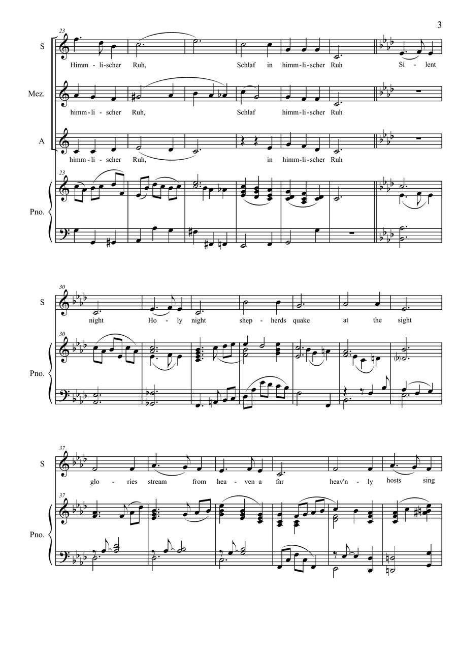 Silent night Silent night SSA scores gallery preview page 3