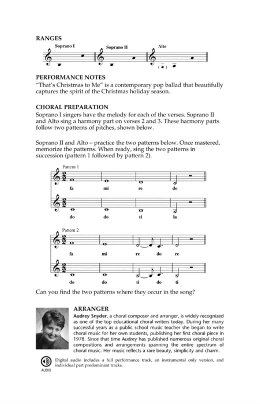 That's Christmas To Me (arr. Audrey Snyder) SSA scores gallery preview page 14