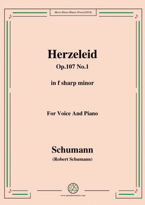 Book cover for Schumann-Herzeleid,Op.107 No.1,in f sharp minor,for Voice&Piano
