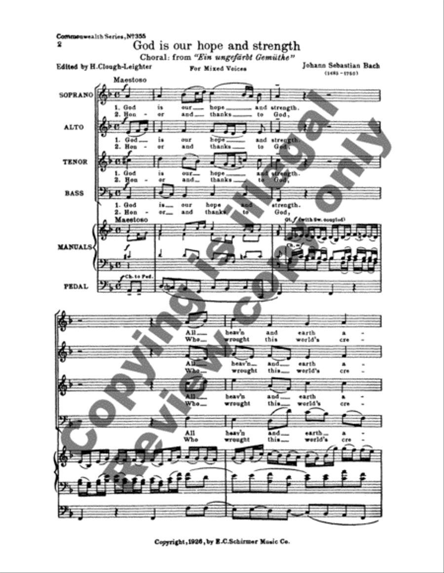 Ein ungefaerbt Gemuethe: God Is Our Hope and Strength 4-Part scores gallery preview page 3