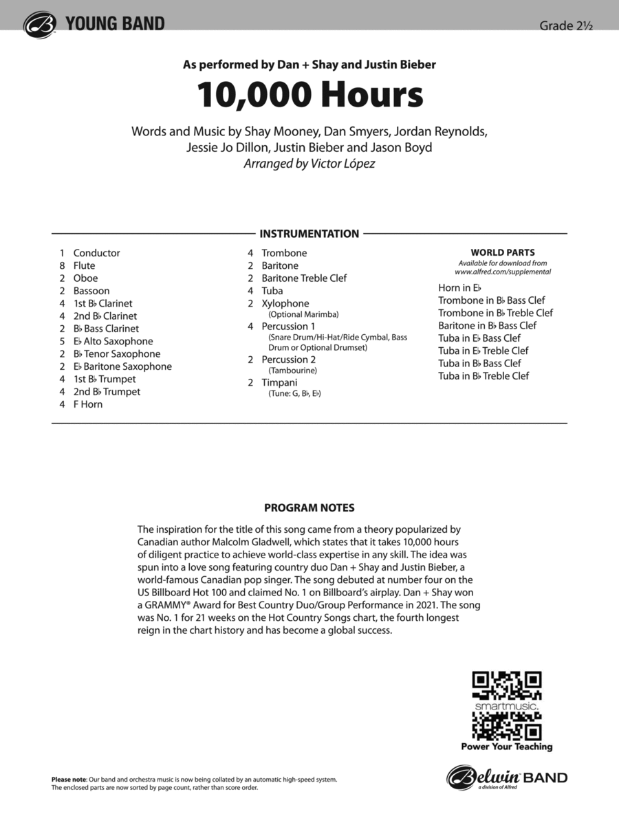 10,000 Hours: Score Concert Band scores gallery preview page 1